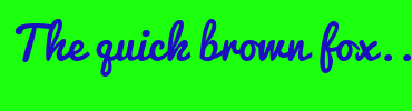 Image with Font Color 1A10BF and Background Color 1CFF0D